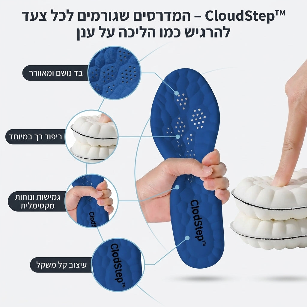 CloudStep™ – המדרסים שגורמים לכל צעד להרגיש כמו הליכה על ענן